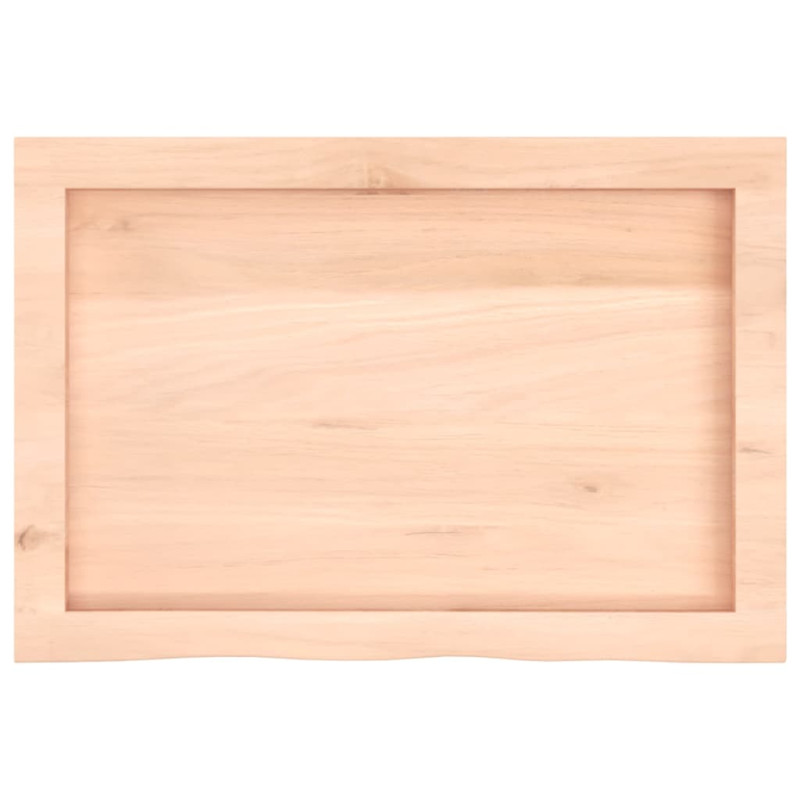 Półka, 60x40x(2-6) cm, surowe lite drewno dębowe