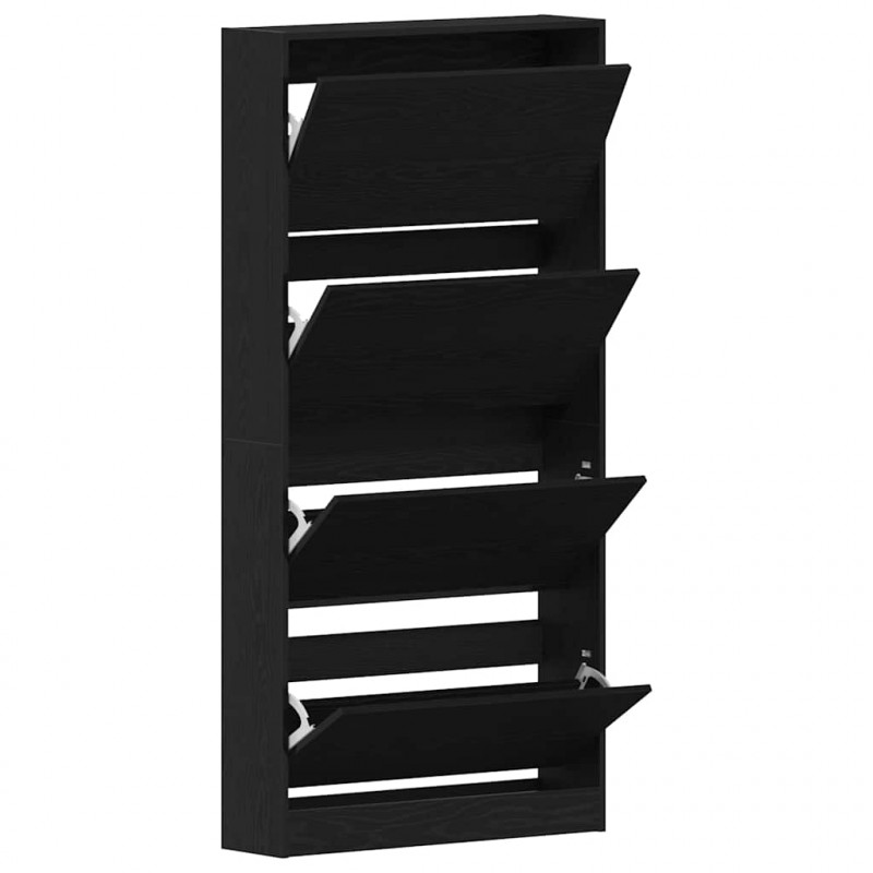 Szafka na buty z półką z drzwiami Czarny Dąb 80 x 21 x 163,5 cm
