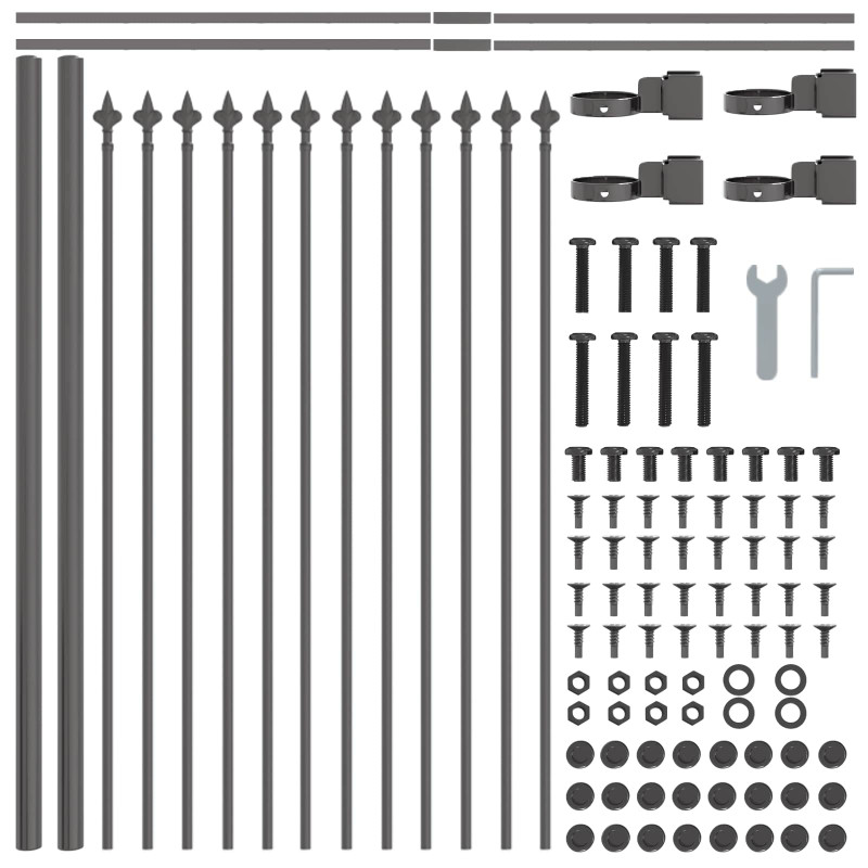 Ogrodzenie Ogrodowe 2 pcs Szary 3,4 x 0,6 m