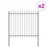Ogrodzenie Ogrodowe 2 pcs Szary 3,4 x 1,5 m