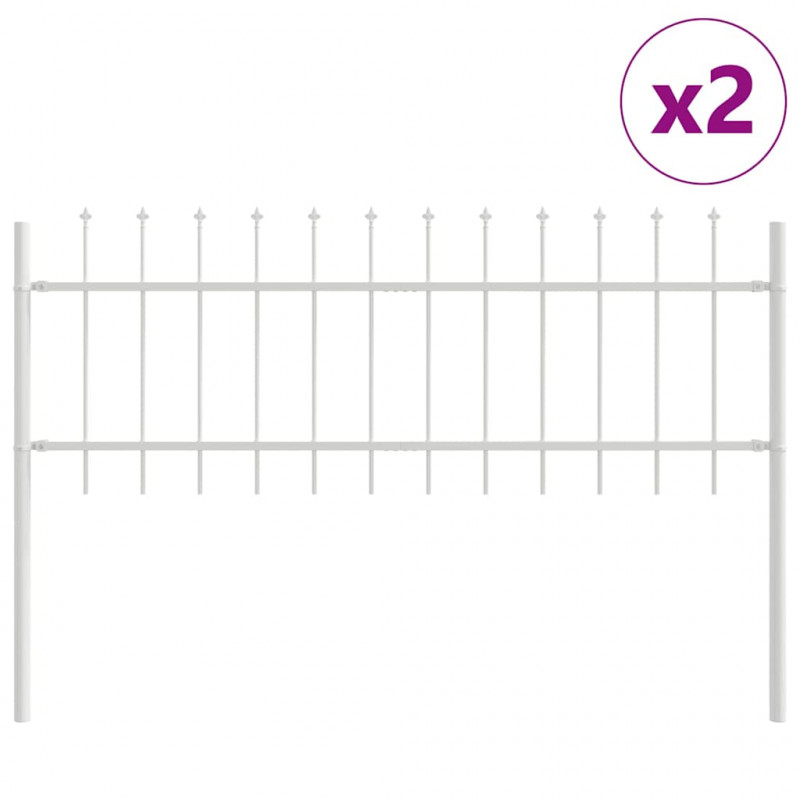 Ogrodzenie Ogrodowe 2 pcs Biały 3,4 x 0,6 m