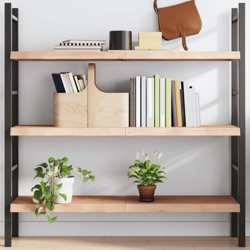 Półka, 120x40x(2-4) cm, surowe lite drewno dębowe