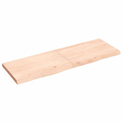 Półka, 120x40x(2-4) cm, surowe lite drewno dębowe