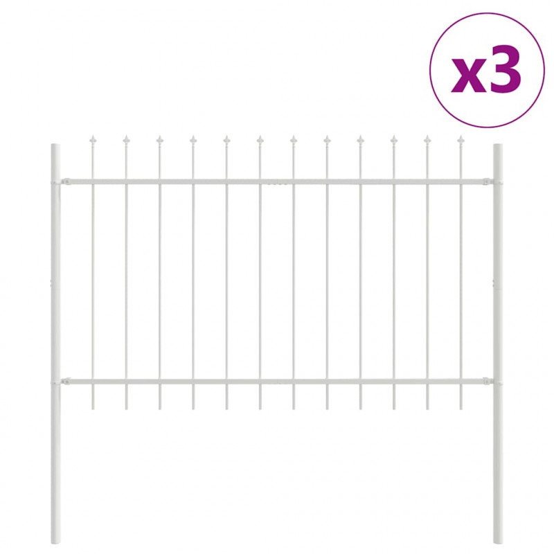 Ogrodzenie Ogrodowe 3 pcs Biały 5,1 x 0,8 m