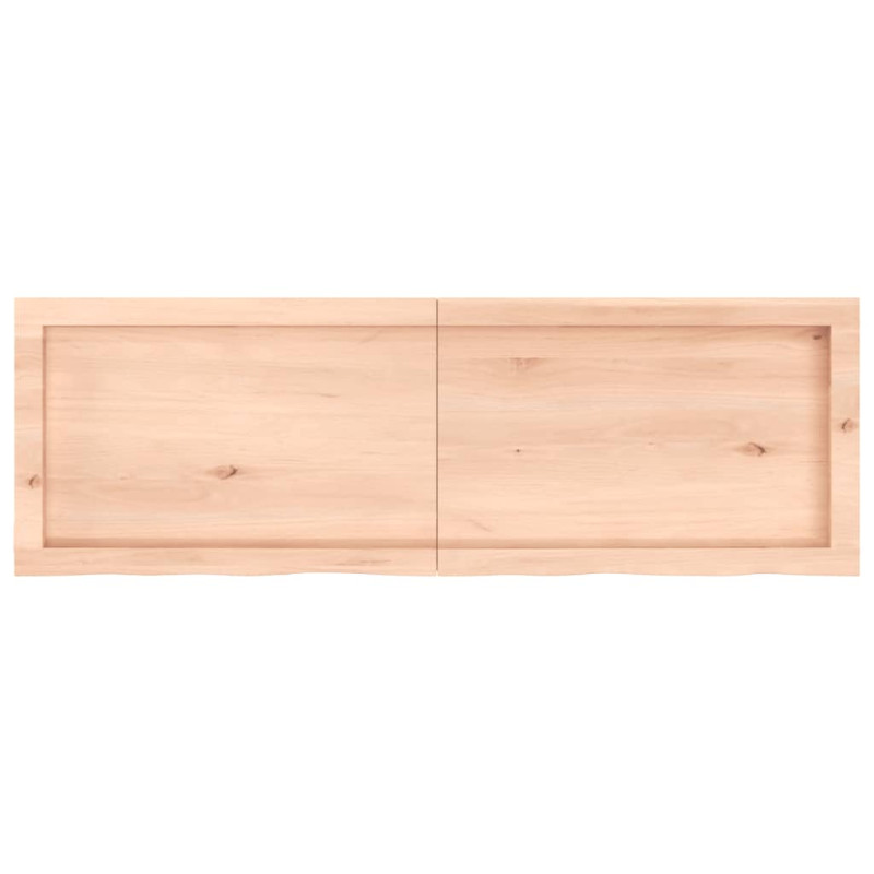 Półka, 120x40x(2-4) cm, surowe lite drewno dębowe
