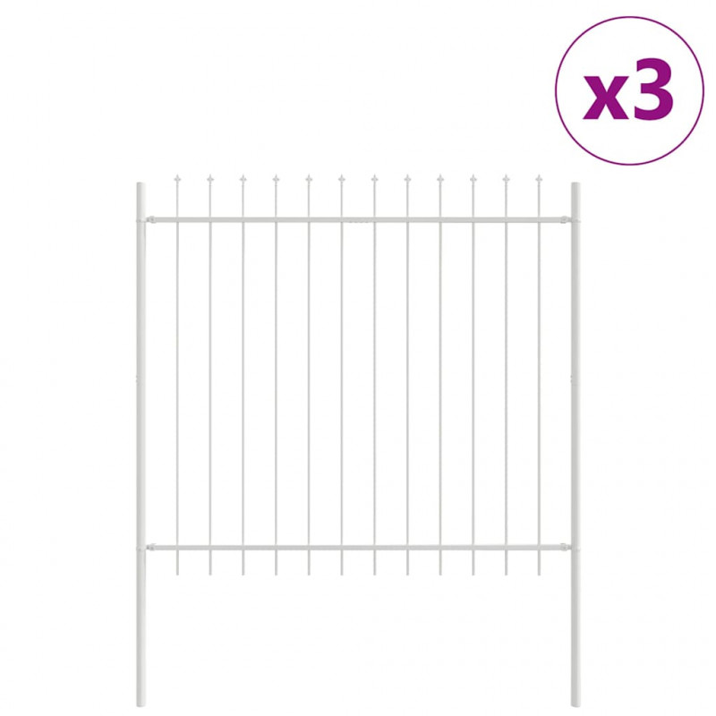 Ogrodzenie Ogrodowe 3 pcs Biały 5,1 x 1,5 m