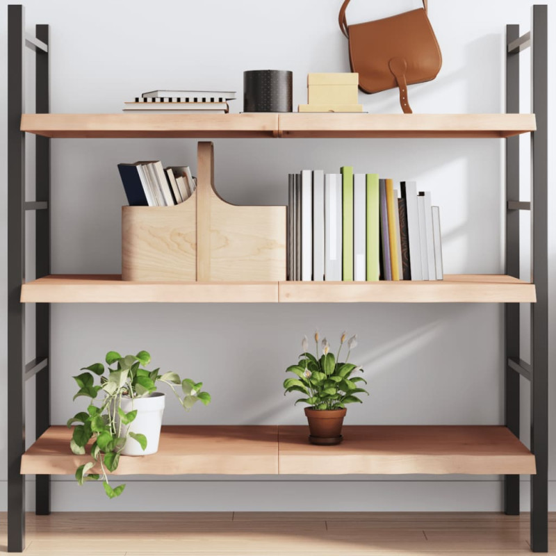 Półka, 120x50x(2-4) cm, surowe lite drewno dębowe