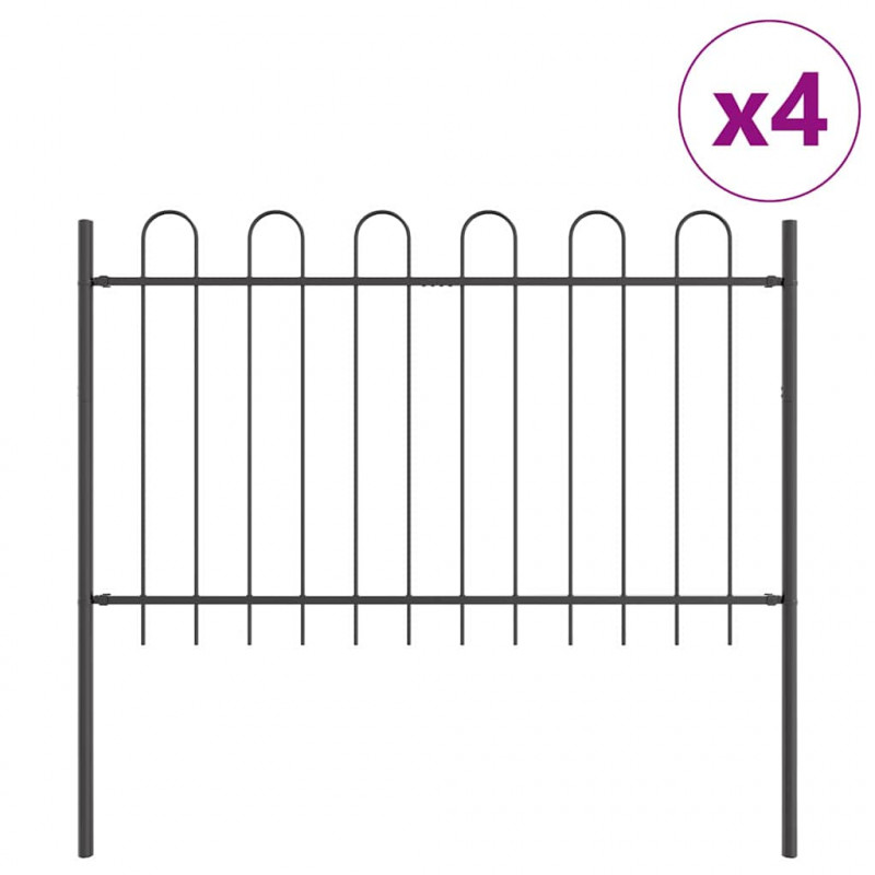 Ogrodzenie Ogrodowe 4 pcs Szary 6,8 x 0,8 m