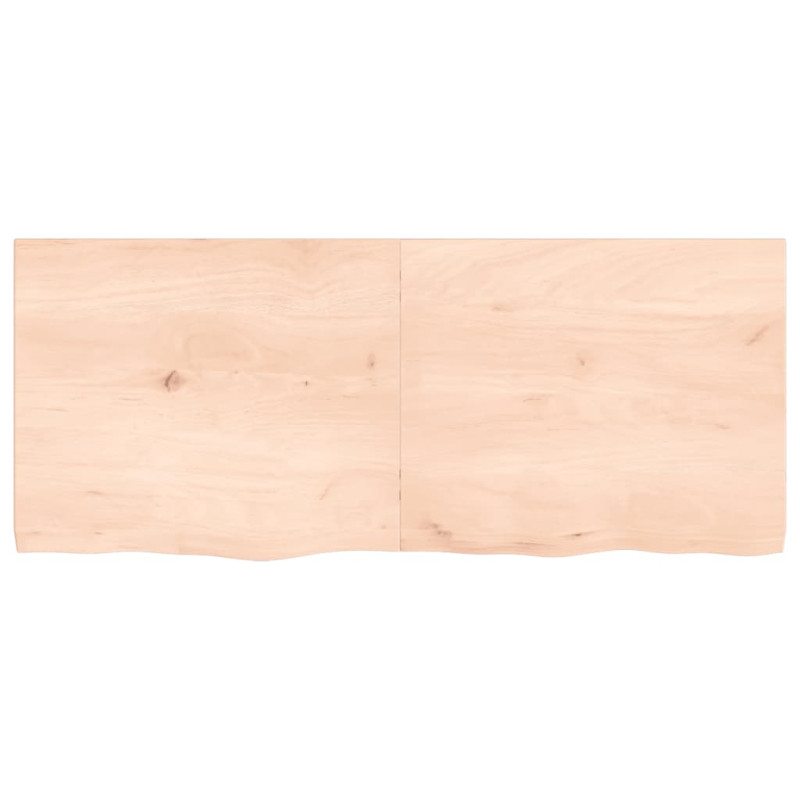 Półka, 120x50x(2-4) cm, surowe lite drewno dębowe