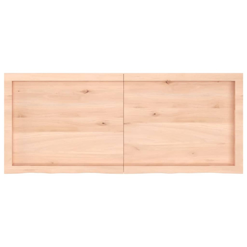 Półka, 120x50x(2-4) cm, surowe lite drewno dębowe