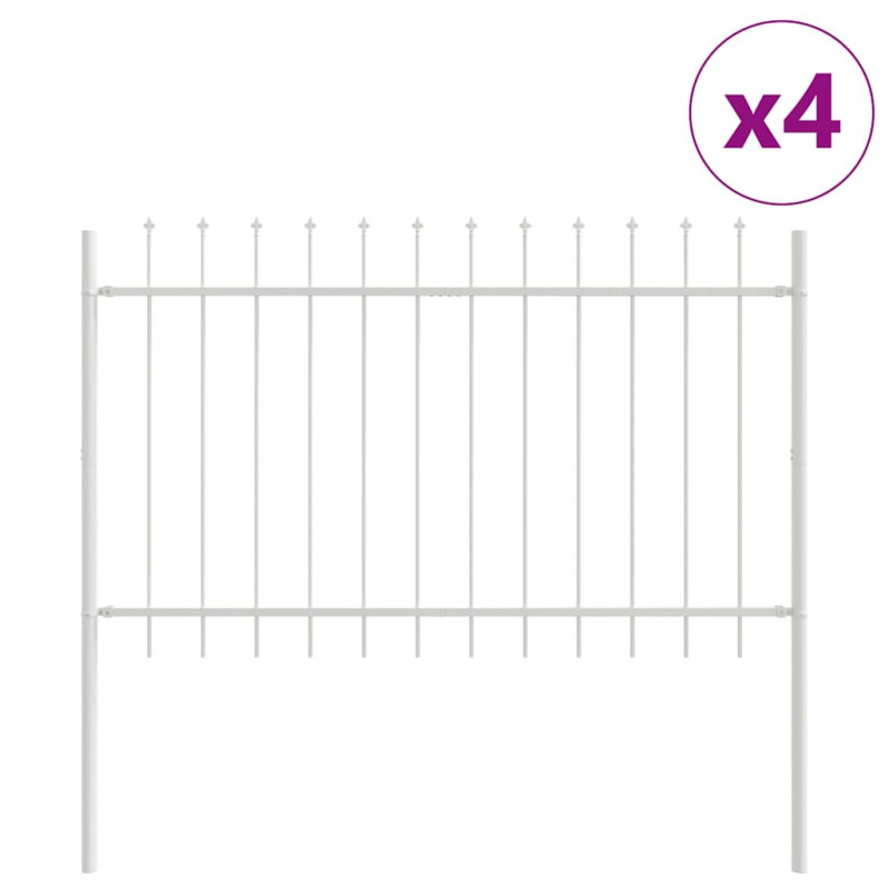 Ogrodzenie Ogrodowe 4 pcs Biały 6,8 x 1 m
