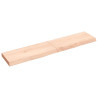Półka, 140x30x(2-6) cm, surowe lite drewno dębowe