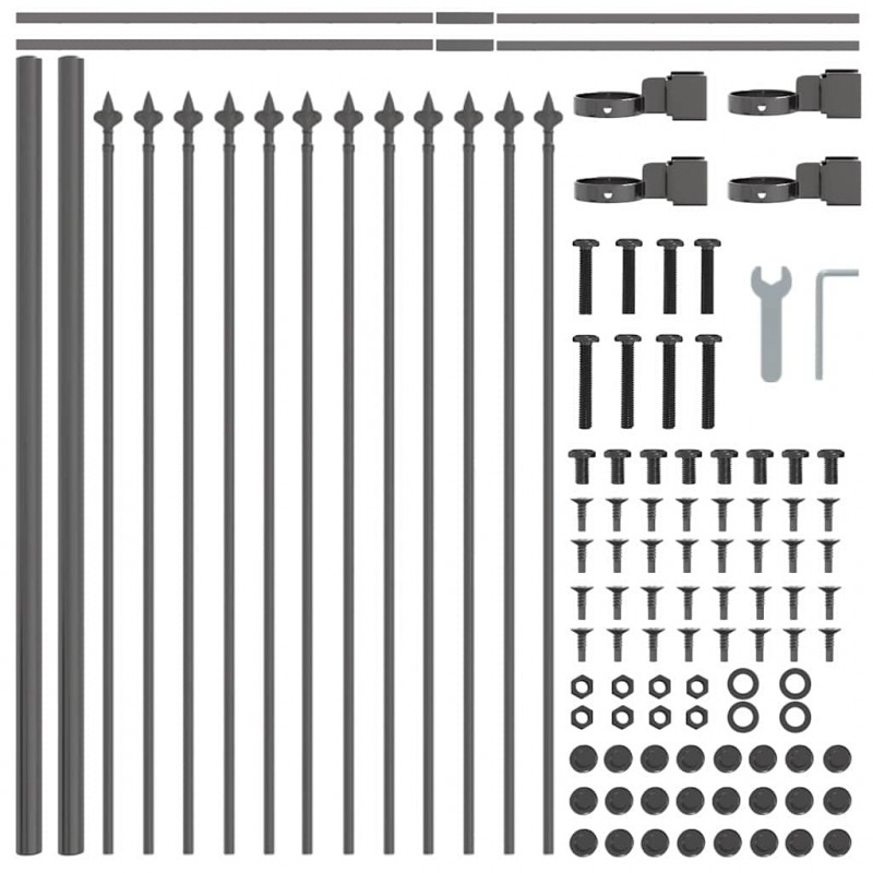 Ogrodzenie Ogrodowe 5 pcs Szary 8,5 x 0,6 m