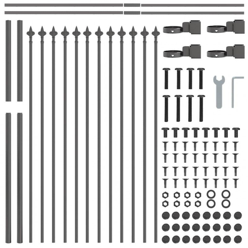 Ogrodzenie Ogrodowe 5 pcs Szary 8,5 x 0,8 m