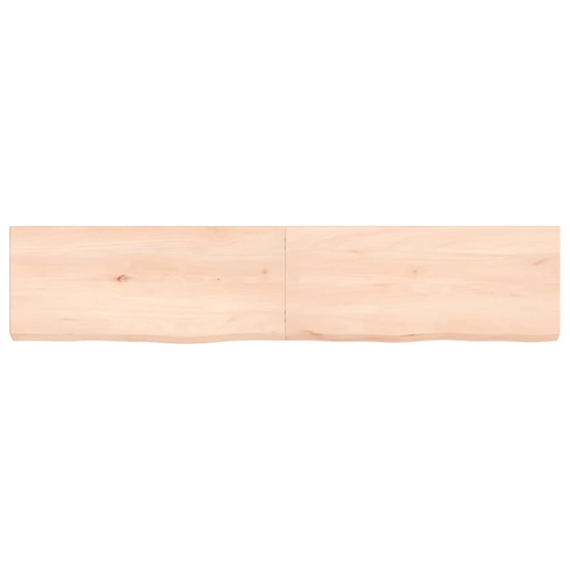 Półka, 140x30x(2-6) cm, surowe lite drewno dębowe