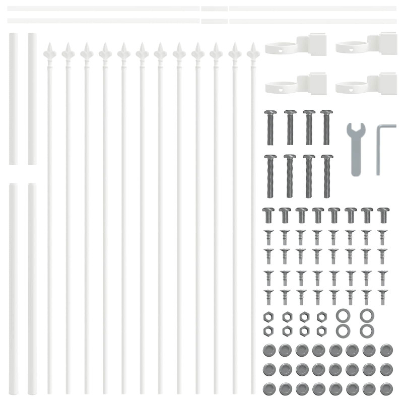 Ogrodzenie Ogrodowe 5 pcs Biały 8,5 x 0,8 m