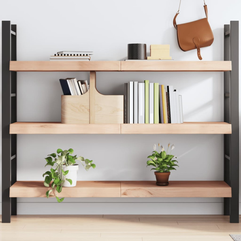 Półka, 140x40x(2-6) cm, surowe lite drewno dębowe