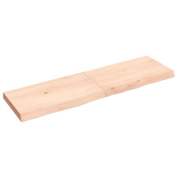Półka, 140x40x(2-6) cm, surowe lite drewno dębowe