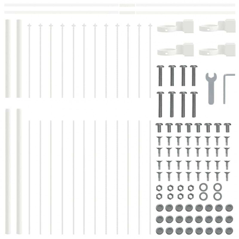 Ogrodzenie Ogrodowe 5 pcs Biały 8,5 x 1,5 m