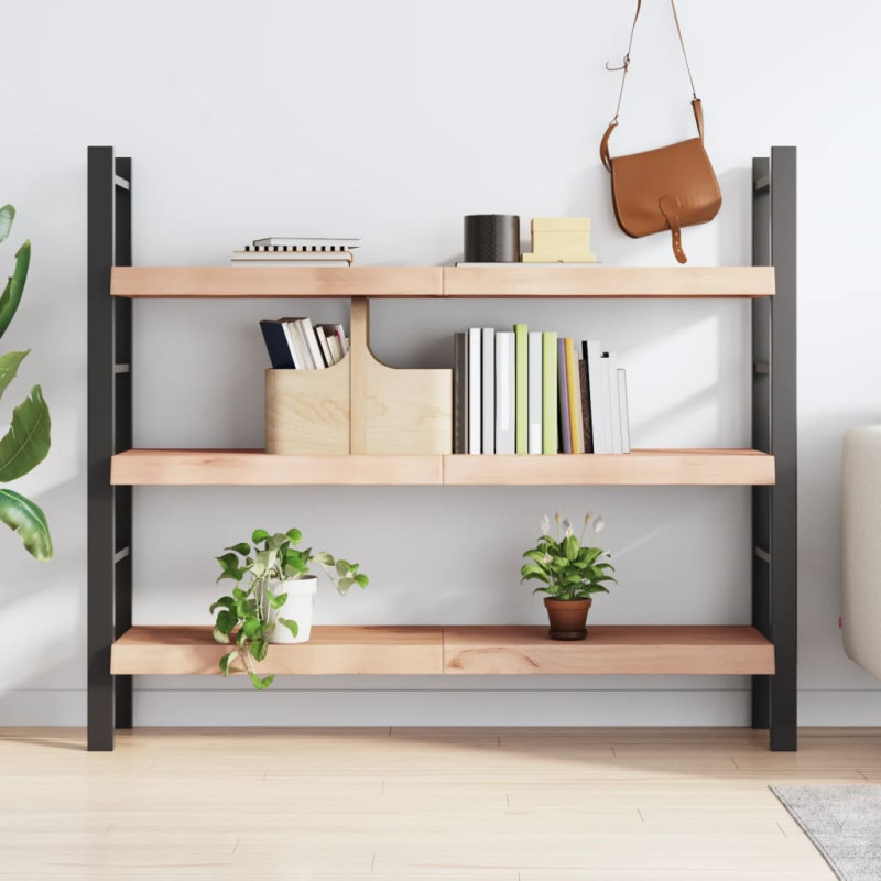 Półka, 140x40x(2-6) cm, surowe lite drewno dębowe