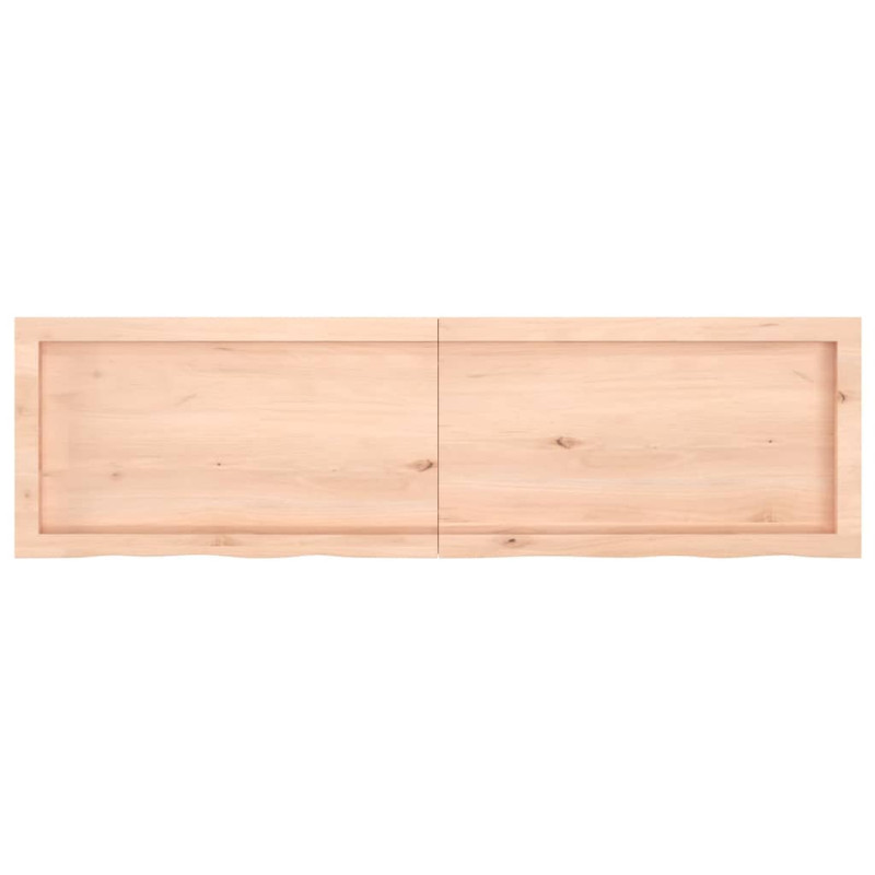 Półka, 140x40x(2-6) cm, surowe lite drewno dębowe