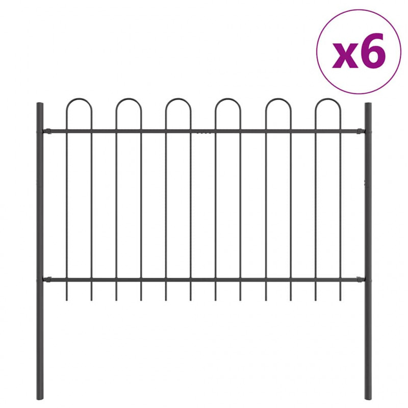 Ogrodzenie Ogrodowe 6 pcs Szary 10,2 x 0,8 m