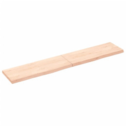 Półka, 160x30x(2-4) cm, surowe lite drewno dębowe