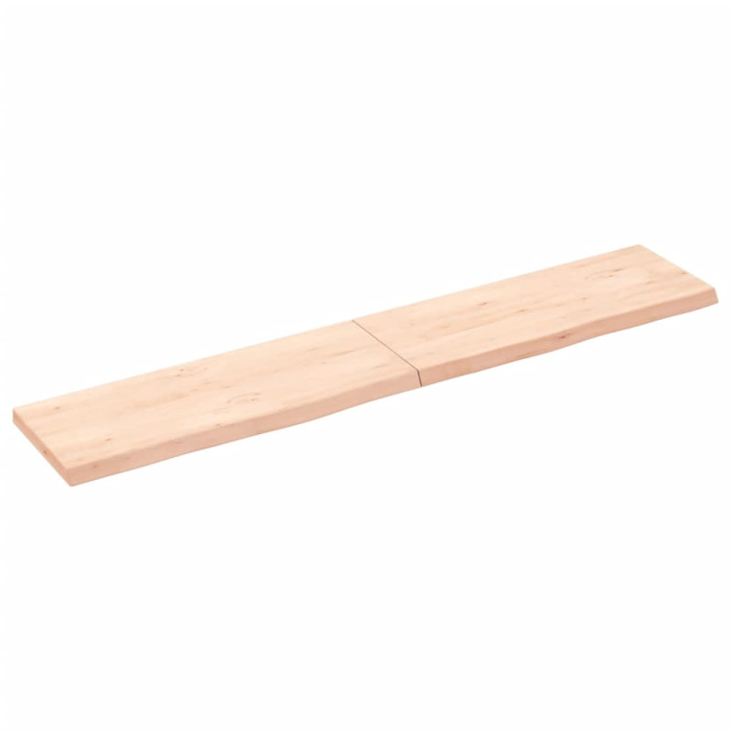 Półka, 160x30x(2-4) cm, surowe lite drewno dębowe