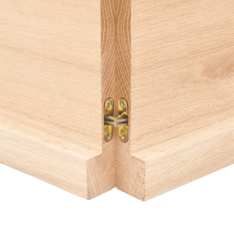 Półka, 160x30x(2-4) cm, surowe lite drewno dębowe