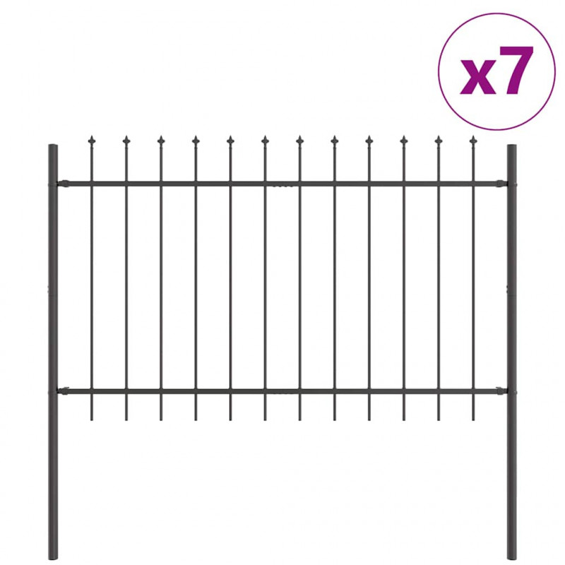 Ogrodzenie Ogrodowe 7 pcs Szary 11,9 x 1,2 m