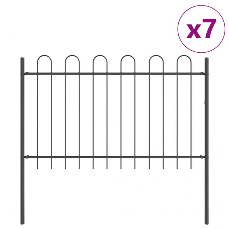Ogrodzenie Ogrodowe 7 pcs Szary 11,9 x 0,8 m
