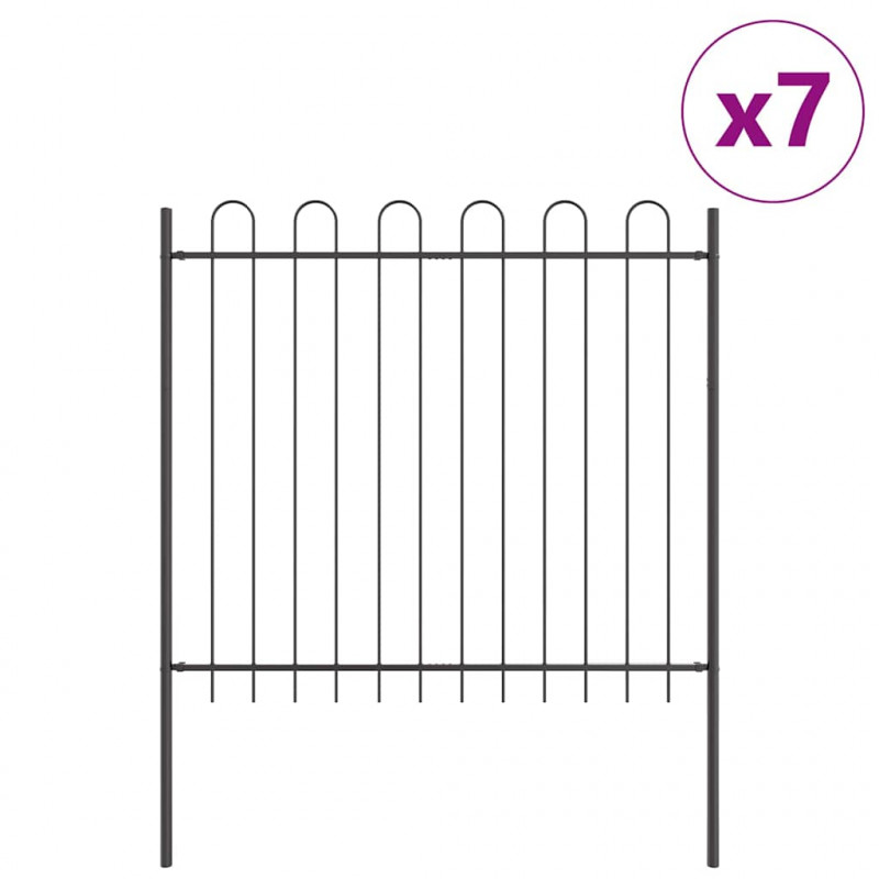 Ogrodzenie Ogrodowe 7 pcs Szary 11,9 x 1,5 m