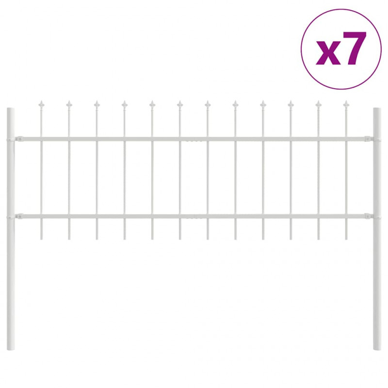 Ogrodzenie Ogrodowe 7 pcs Biały 11,9 x 0,6 m