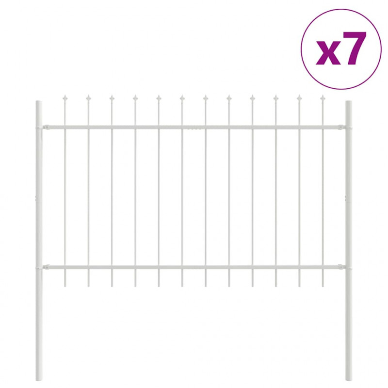 Ogrodzenie Ogrodowe 7 pcs Biały 11,9 x 1 m