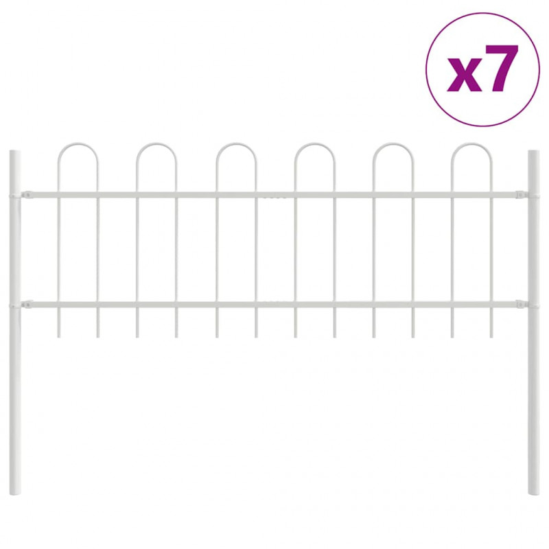 Ogrodzenie Ogrodowe 7 pcs Biały 11,9 x 0,6 m