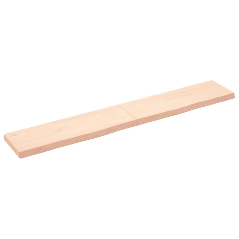 Półka, 180x30x(2-6) cm, surowe lite drewno dębowe