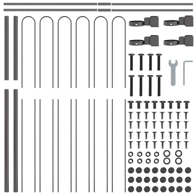 Ogrodzenie Ogrodowe 8 pcs Szary 13,6 x 1,5 m