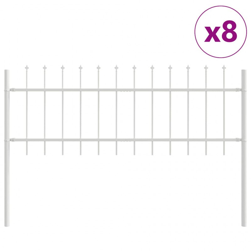 Ogrodzenie Ogrodowe 8 pcs Biały 13,6 x 0,6 m