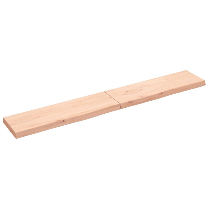 Półka, 200x30x(2-6) cm, surowe lite drewno dębowe