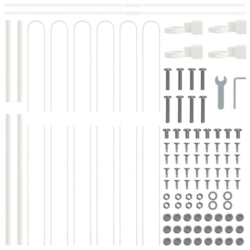Ogrodzenie Ogrodowe 8 pcs Biały 13,6 x 1,5 m