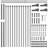 Ogrodzenie Ogrodowe 9 pcs Szary 15,3 x 0,8 m