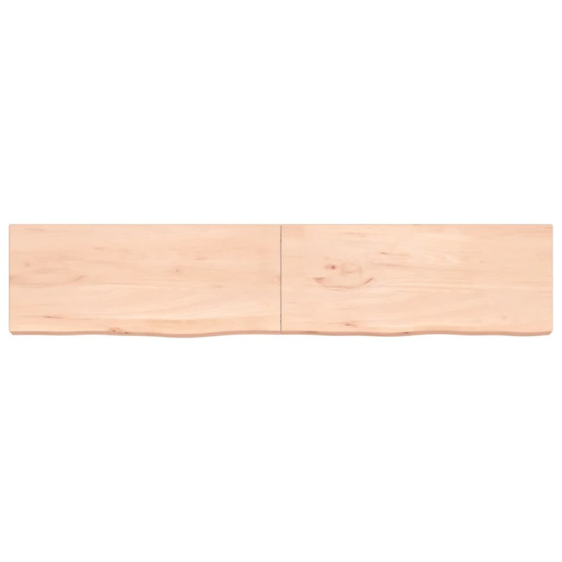 Półka, 200x40x(2-6) cm, surowe lite drewno dębowe
