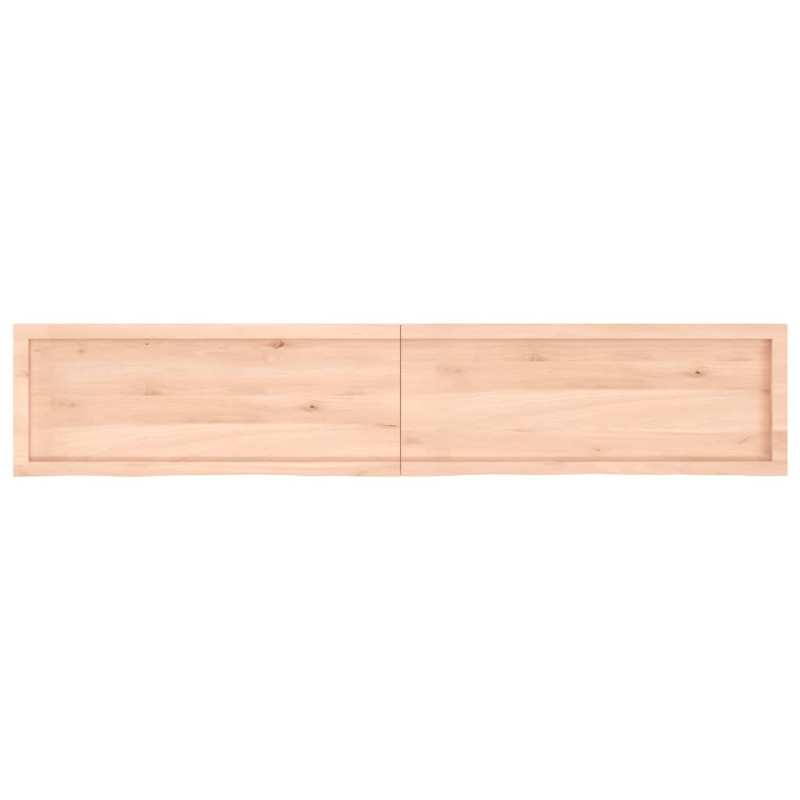 Półka, 200x40x(2-6) cm, surowe lite drewno dębowe