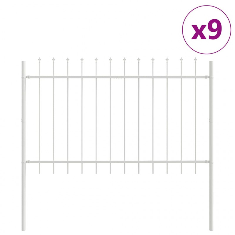Ogrodzenie Ogrodowe 9 pcs Biały 15,3 x 1 m