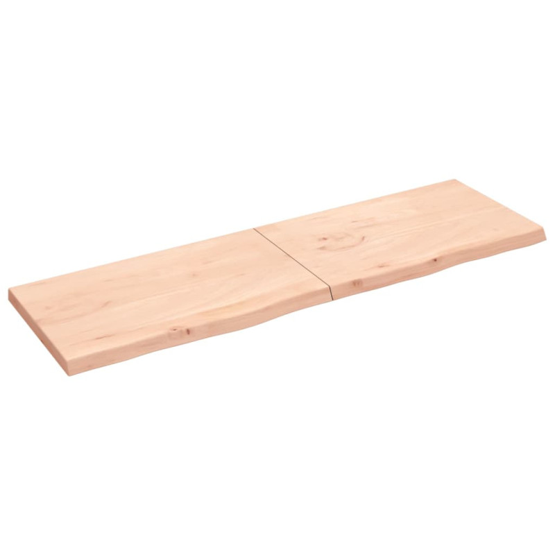 Półka, 200x60x(2-6) cm, surowe lite drewno dębowe