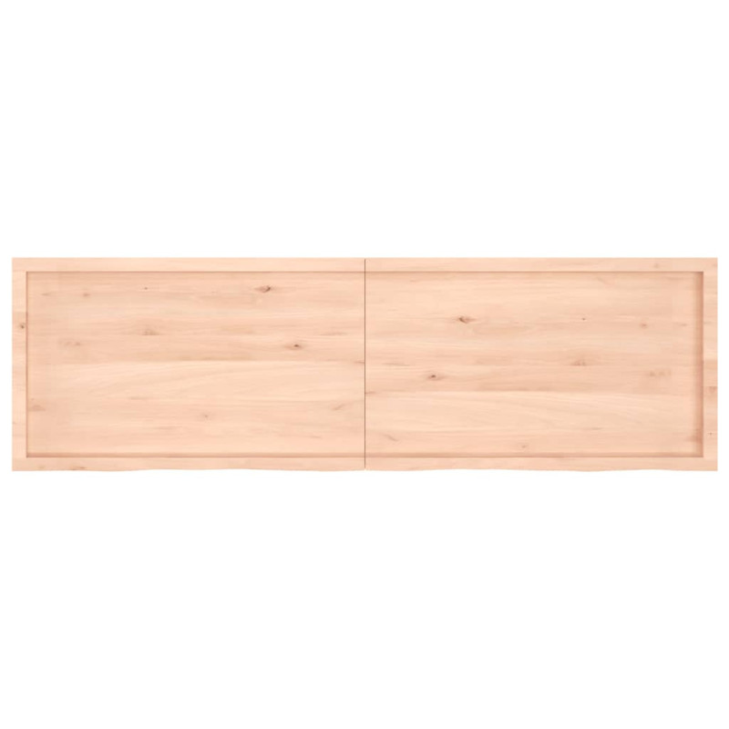 Półka, 200x60x(2-6) cm, surowe lite drewno dębowe