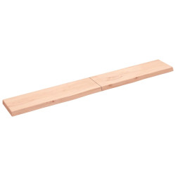 Półka, 220x30x(2-6) cm, surowe lite drewno dębowe
