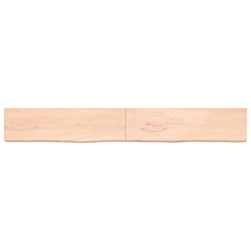 Półka, 220x30x(2-6) cm, surowe lite drewno dębowe