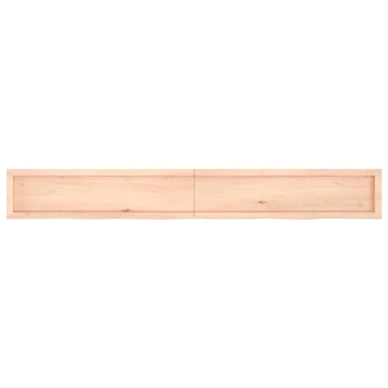 Półka, 220x30x(2-6) cm, surowe lite drewno dębowe