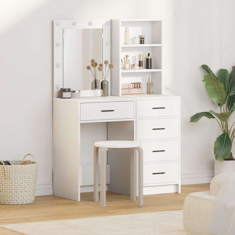 Toaletka 2 pcs Biały 50 x 41 x 135 cm Materiał drewnopochodny